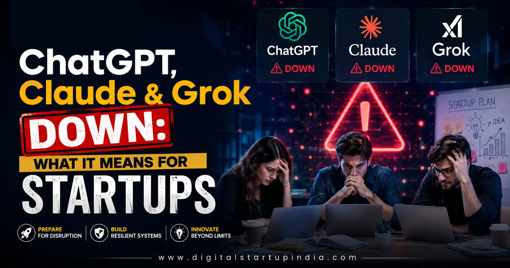 ChatGPT, Claude & Grok Down: What It Means for Startups