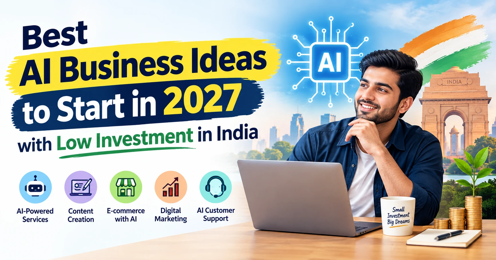 15 Best AI Business Ideas in India for 2027: Start With Under ₹50,000 Before Everyone Else Does