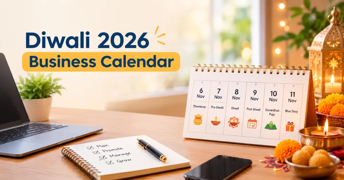 Diwali 2026 business calendar for Indian founders from Dhanteras on 6 November to Bhai Dooj on 11 November