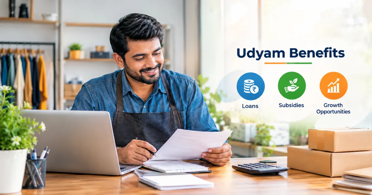 Udyam Registration benefits for small businesses in India, including loans, subsidies and growth opportunities