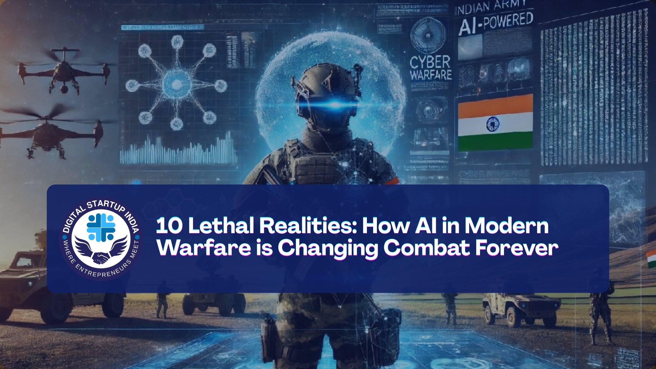 Strategic command center utilizing AI in Modern Warfare to analyze real-time battlefield data and autonomous drone coordination.